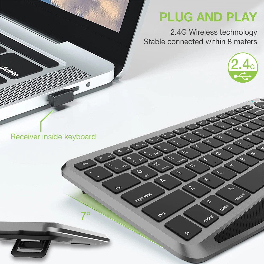 Techly ICTB9801TB keyboard Universal RF Wireless + Bluetooth QWERTY US English Black – image 6