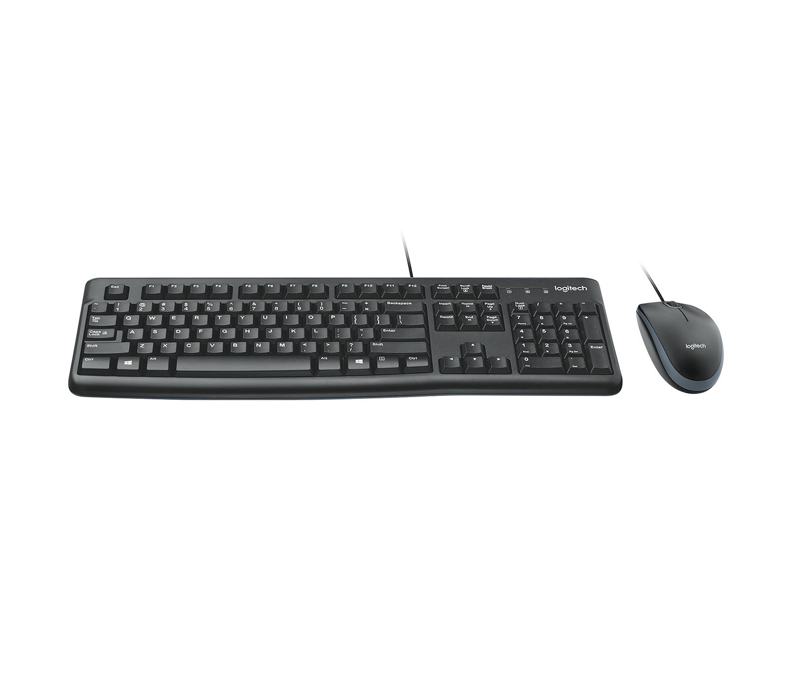 Kit de Teclado y Mouse Alámbrico Logitech MK120, Color Negro, Español