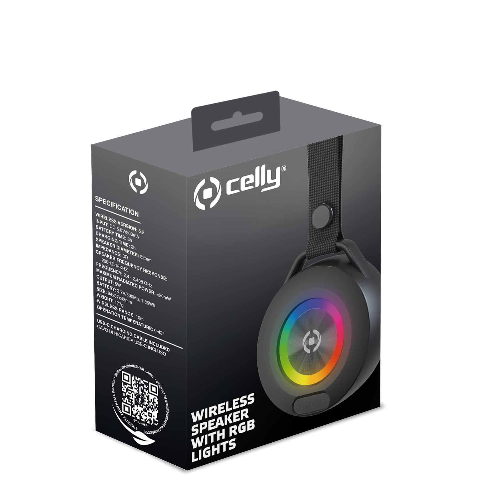 Celly LIGHTBEATBK portable/party speaker Stereo portable speaker Black – image 3