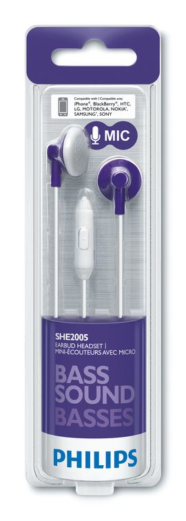 Philips SHE2005PP/28 headphones/headset Wired In-ear Violet, White – image 2