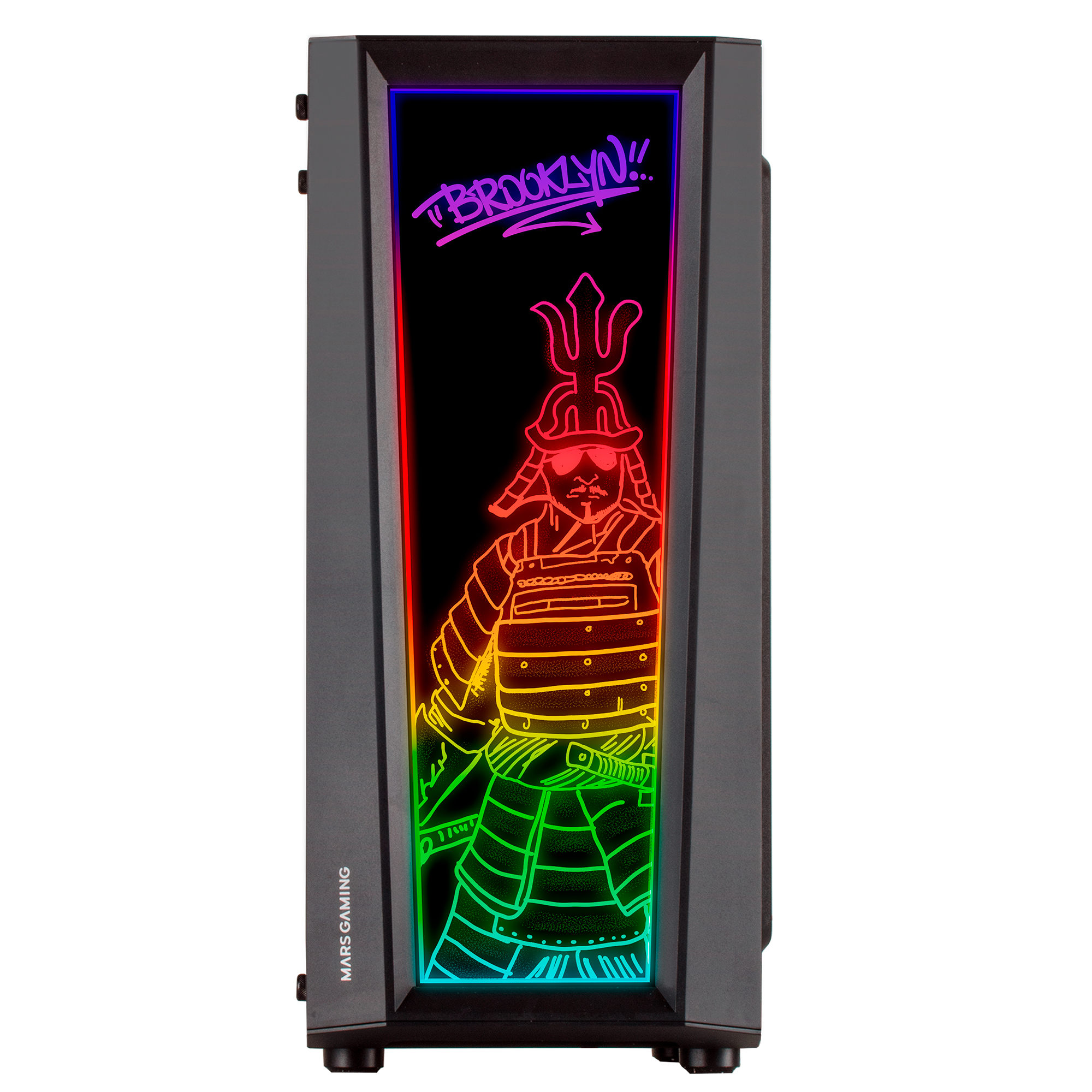 Mars Gaming MC-ART Black ATX Gaming PC Case Double Drawable Tempered Glass ARGB 12 Modes – image 3
