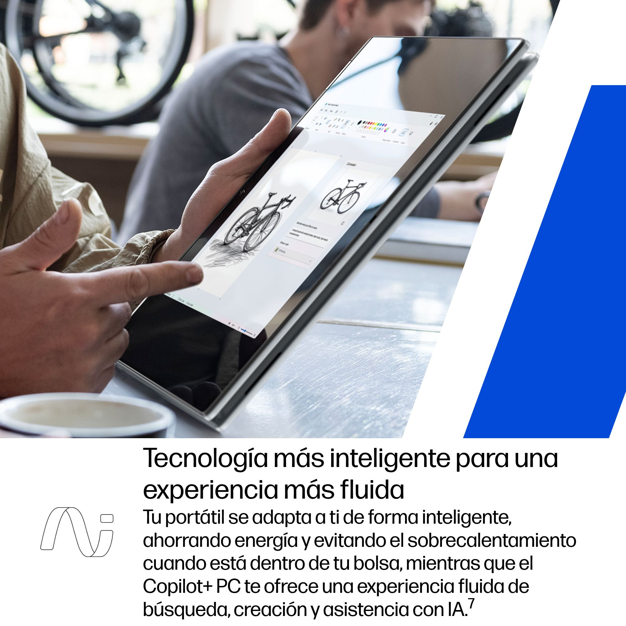 Convertible 2 en 1 - HP OmniBook X 14-fk0002ns Copilot+ PC, 50 TOPS, 14 ", 3K, AMD Ryzen™ AI 7 350, 32GB RAM, 1TB SSD, Radeon™ 860M, W11 H, Plata - imagen 21