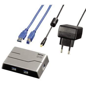 Hama 00039879 interface hub 5000 Mbit/s Black, Silver – image 3