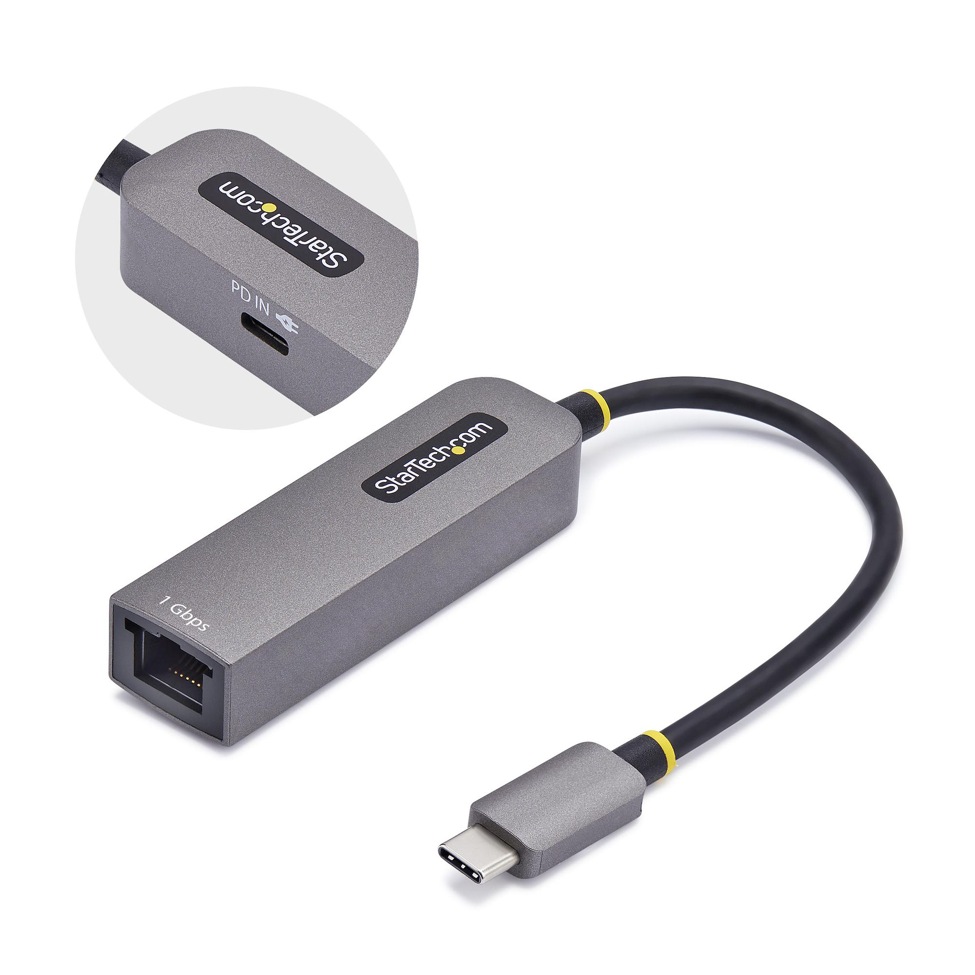 StarTech.com Adattatore Ethernet USB C Convertitore di Rete 1Gbps da USB Type-C 3.0 a RJ45 NIC PD 100W Pass-Through compatibile