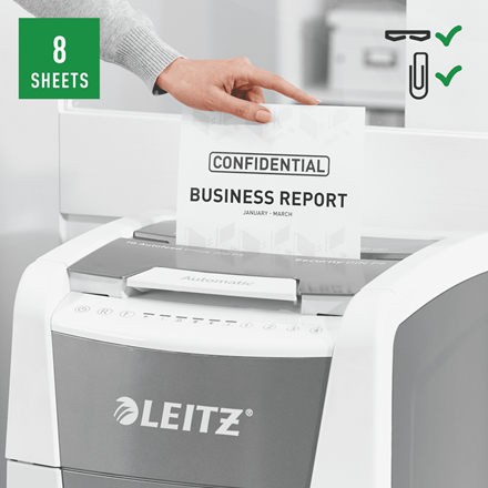 Leitz IQ Autofeed Office 300 Automatischer Aktenvernichter Mikroschnitt P5 – Foto 7 von 10
