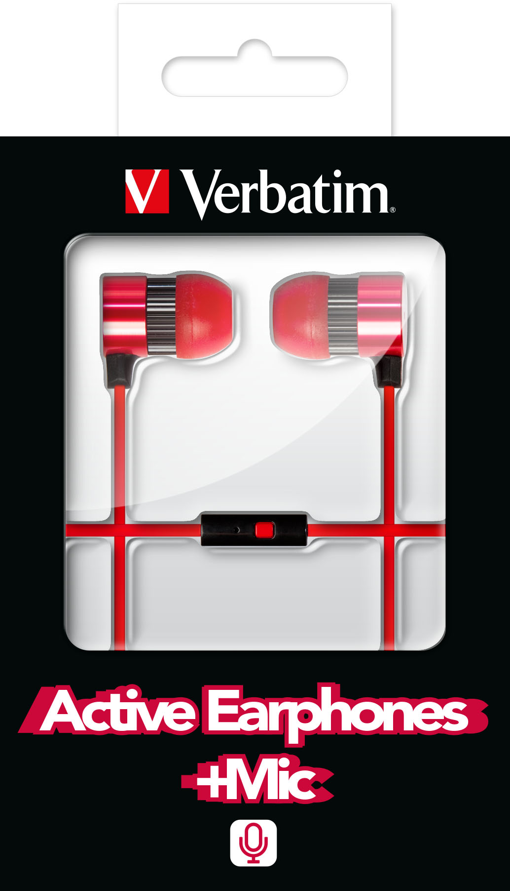 Verbatim Active Earphones with Microphone - Red – image 3