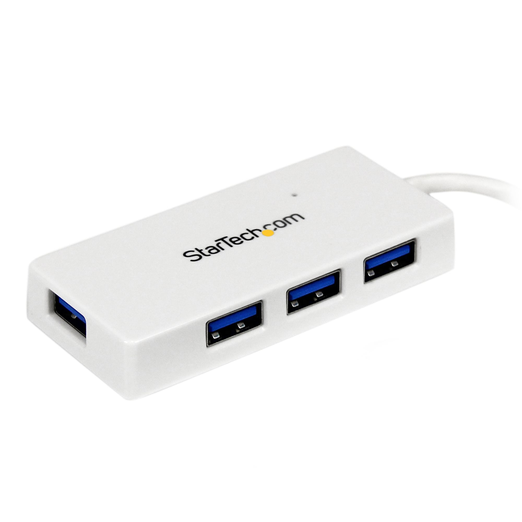 StarTech.com Portable 4 Port SuperSpeed Mini USB 3.0 Hub - White~Portable 4 Port SuperSpeed Mini USB 3.0 Hub - 5Gbps - White – image 2