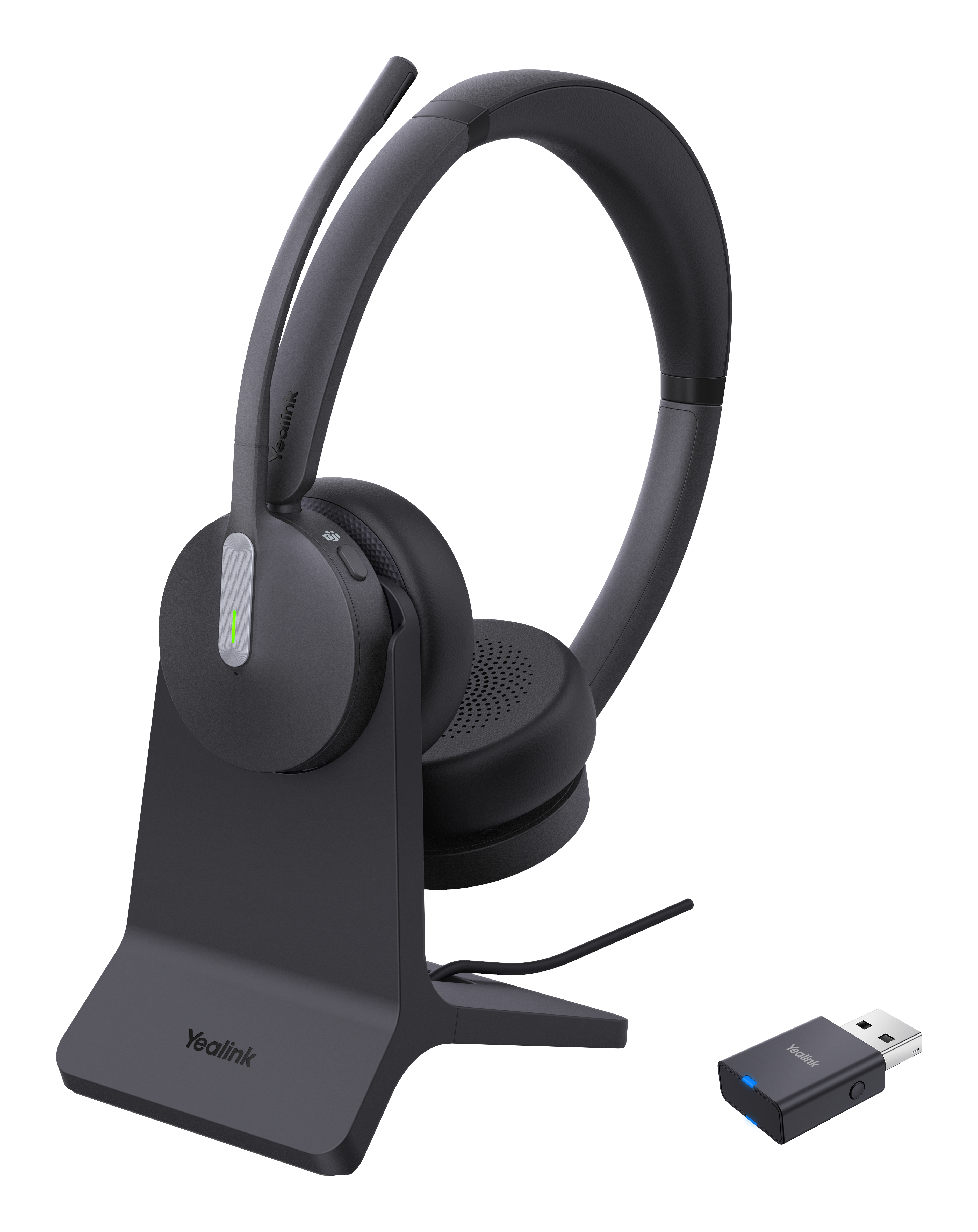 Yealink WH64 Hybird Dual with Charging Stand Teams Auricolare Wireless A Padiglione Ufficio USB tipo-C Bluetooth Base di ricari