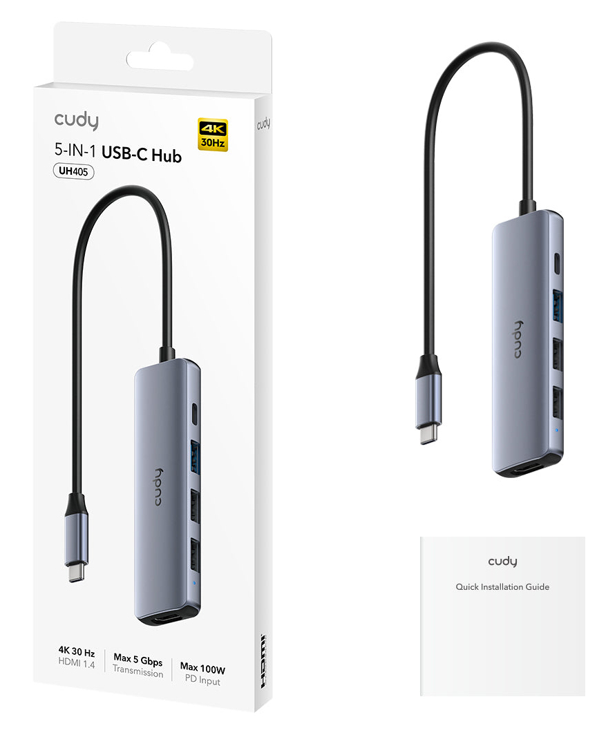 Cudy Netzwerkgeräte Wired USB 3.2 Gen 1 (3.1 Gen 1) Type-C Grey, Silver – image 2
