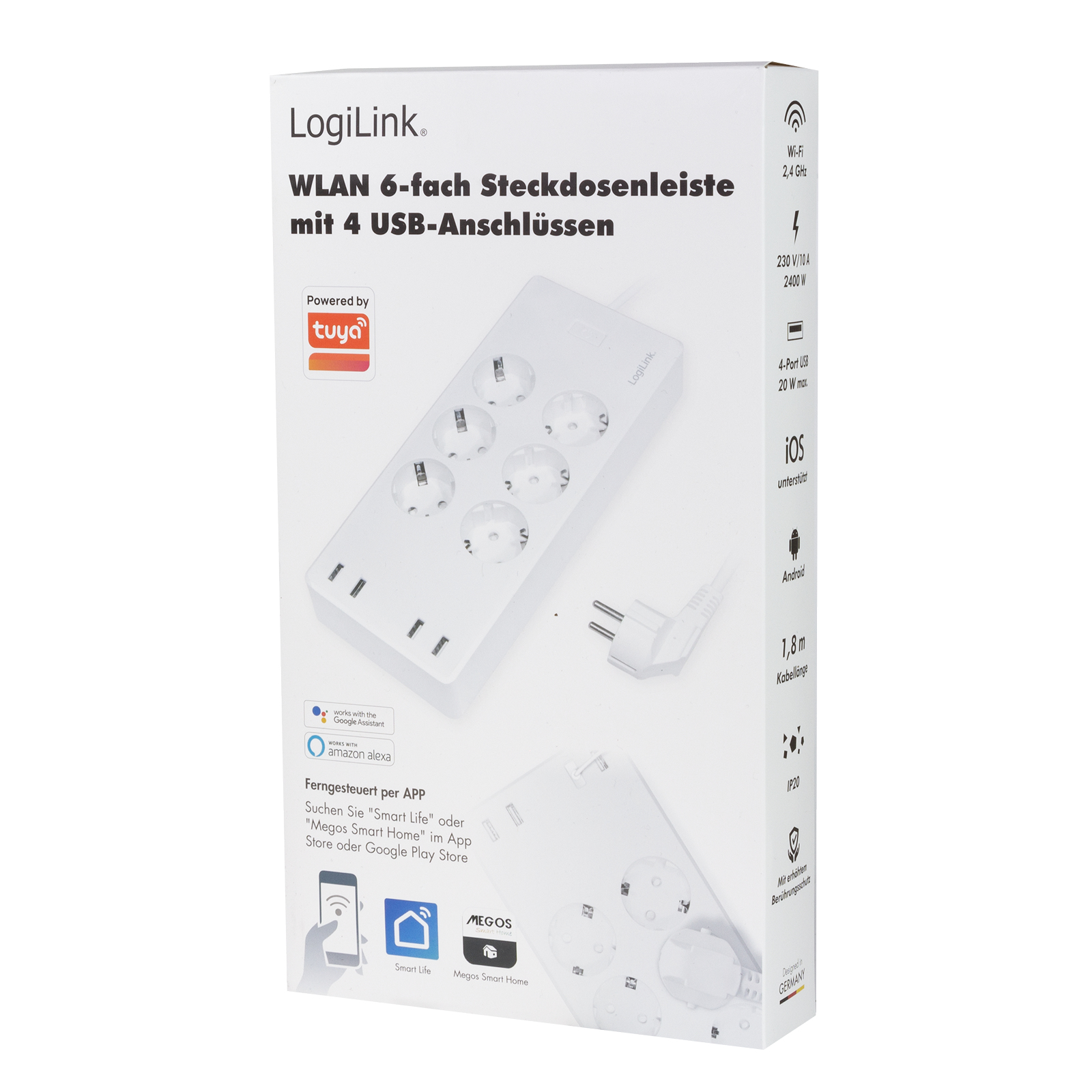 LogiLink Wi-Fi Smart Socket outlet, 6-way, (CEE 7/3), 4x USB, Tuya compatible – image 8