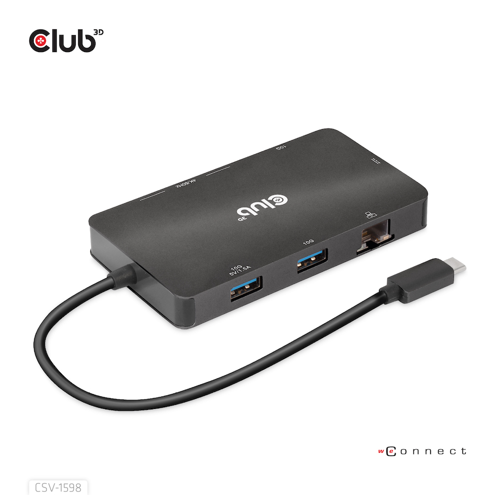 CLUB3D USB Gen2 Type-C to Dual DisplayPort 4k60Hz 7-in-1 HUB – image 2