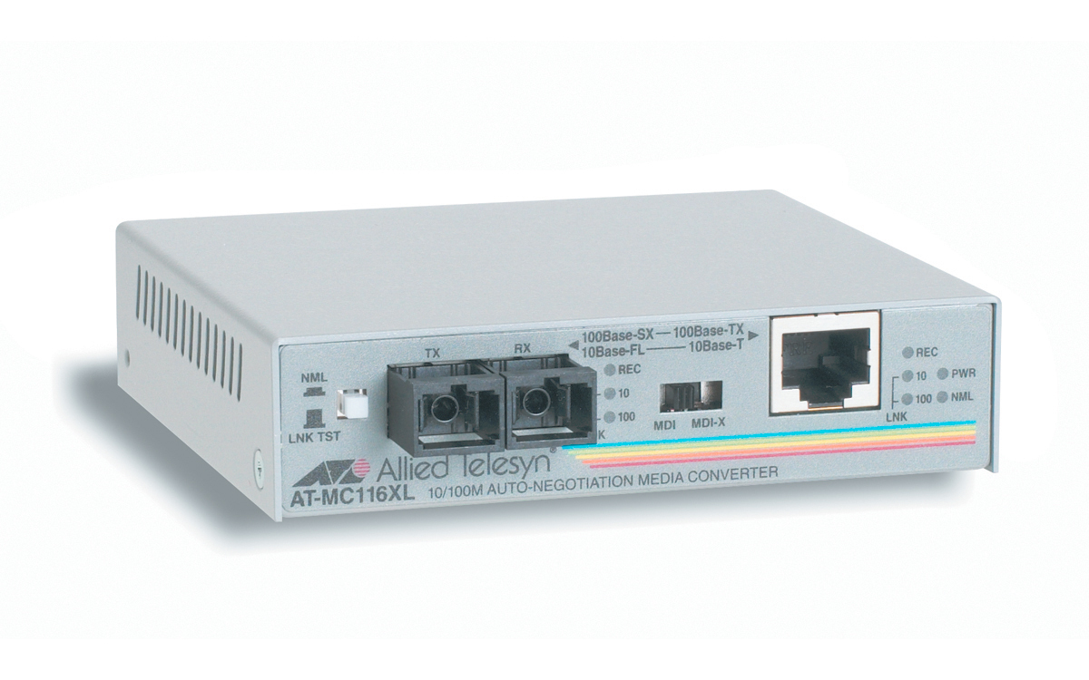 Allied Telesis 10/100TX to 10FL/100SX (SC) standalone media converter