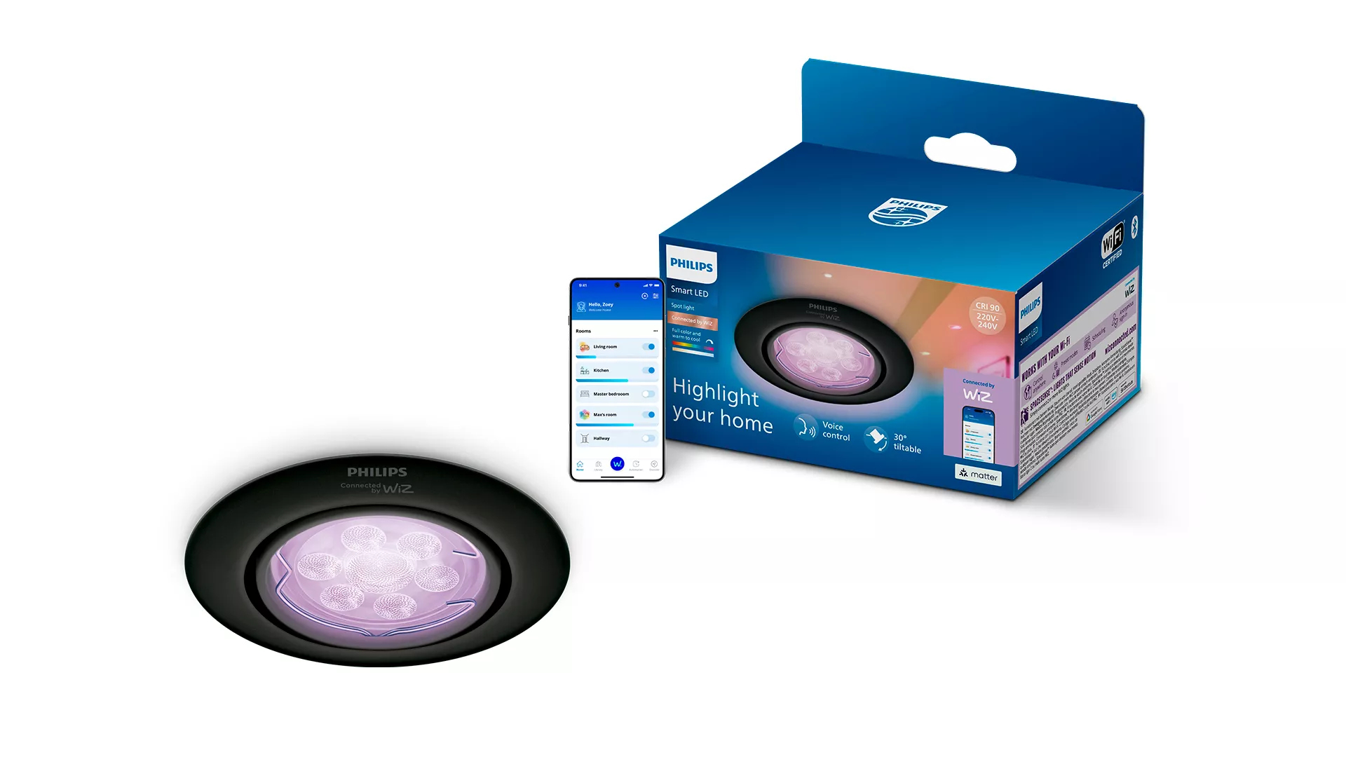 Philips by Signify Philips Smart LED GU10 Kit, Full Color, Tunable White, Black, 1-Pack – image 2