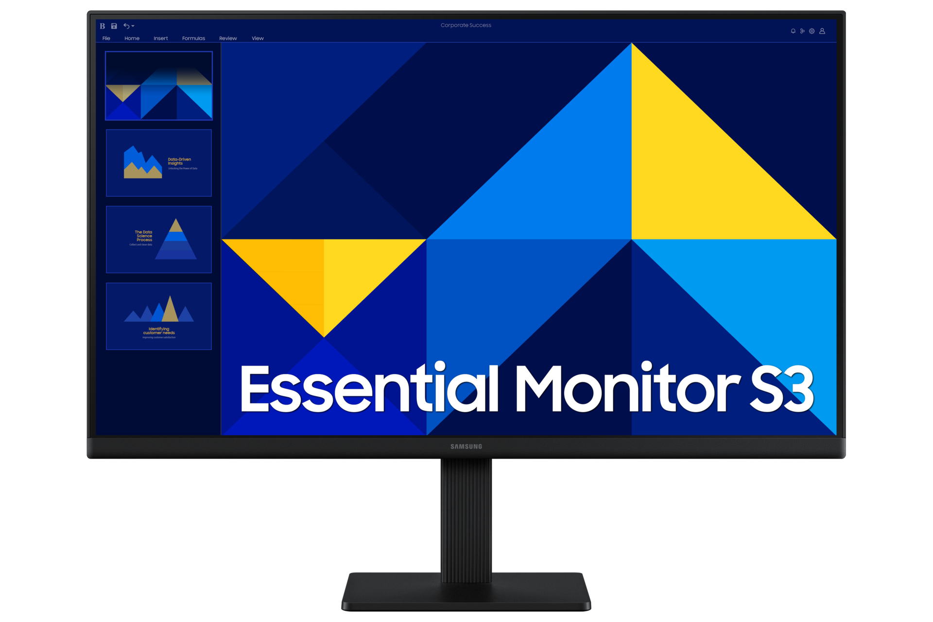 MONITOR LED SAMSUNG 24 PULGADAS /S3 S30GD ESSENTIAL/ FHD (1920 X 1080) / IPS / PLANO/HDMI/D-SUB/ 100HZ / NEGRO.