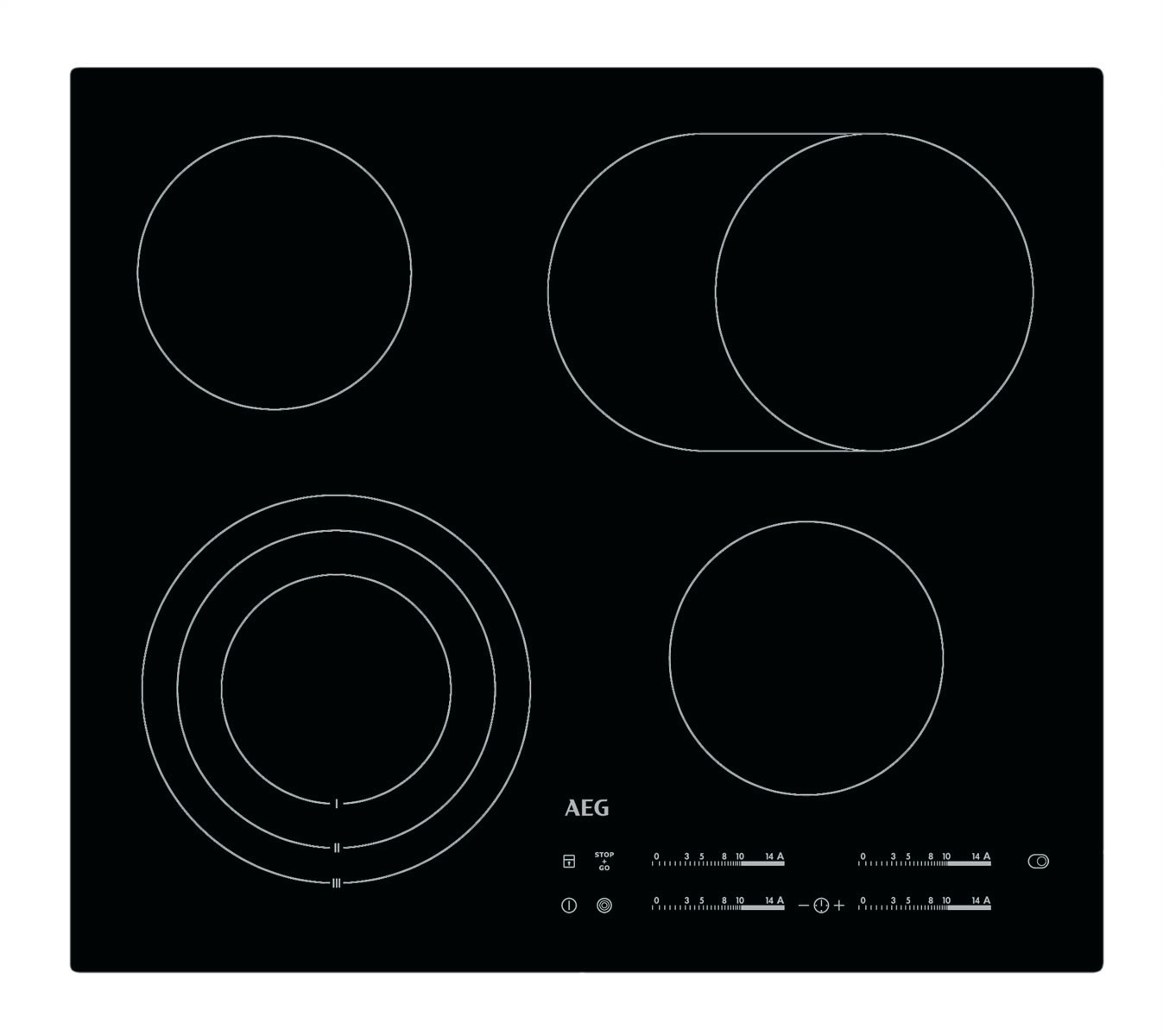 AEG HK654070IB Black Built-in Zone induction hob 4 zone(s) – image 1