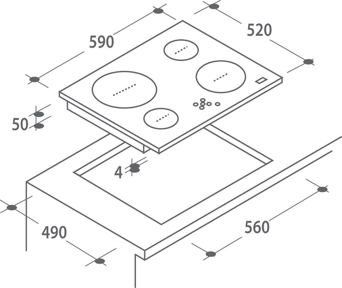 Candy CH64X Black Built-in – image 2