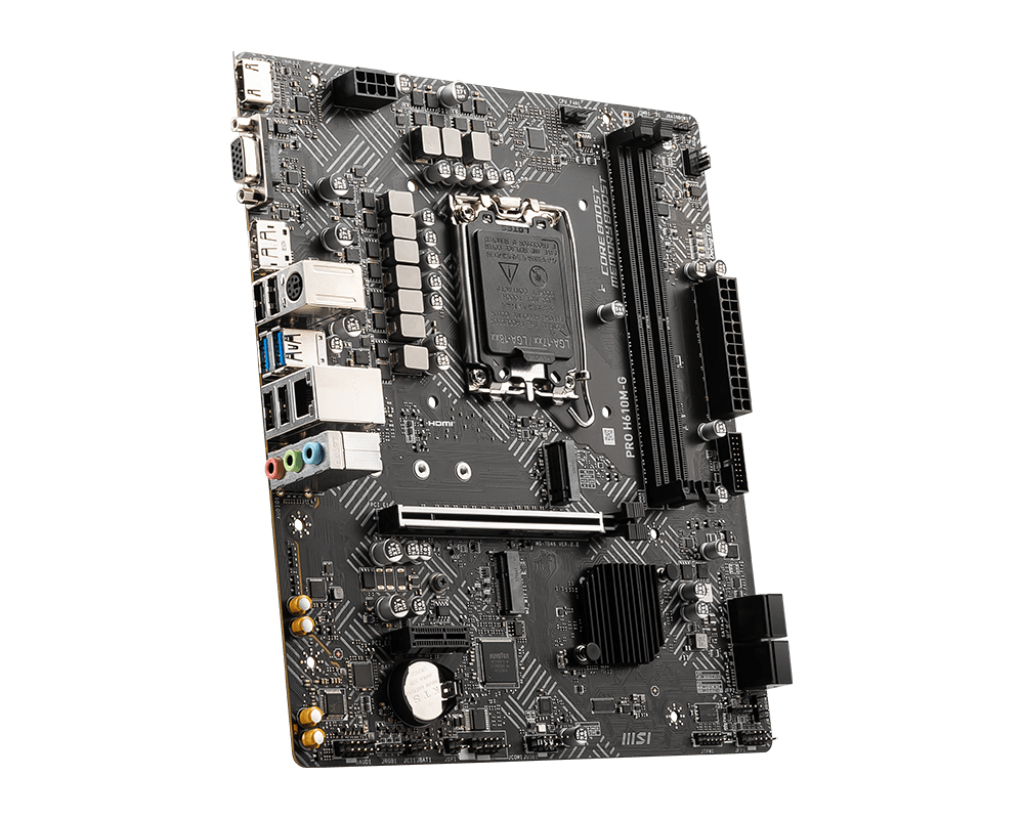 Tarjeta Madre MSI PRO H610M-G - Socket 1700 - 2xDDR5 - 5600MHz - HDMI - DisplayPort - VGA - M.2 - USB 2.0/3.2 - Micro ATX - PRO H610M-G