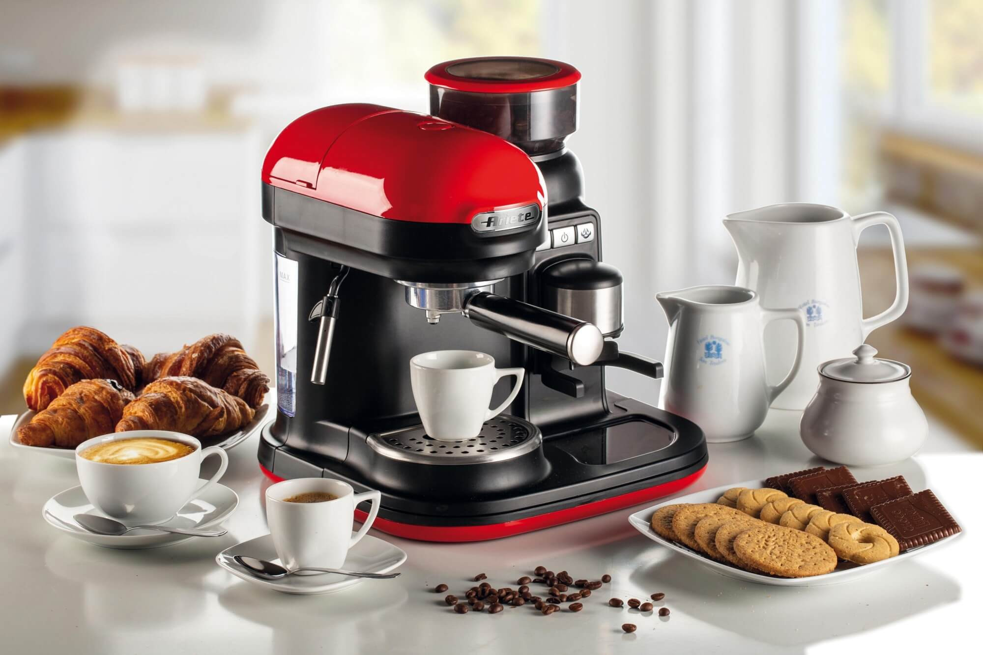 Ariete 1318 Moderna Espresso Machine with Integrated Coffee Grinder, For Coffee Beans and Ground Coffee, Milk Frothing Cappuccino Maker, 1 and 2 Cup Filter, 108 – image 9