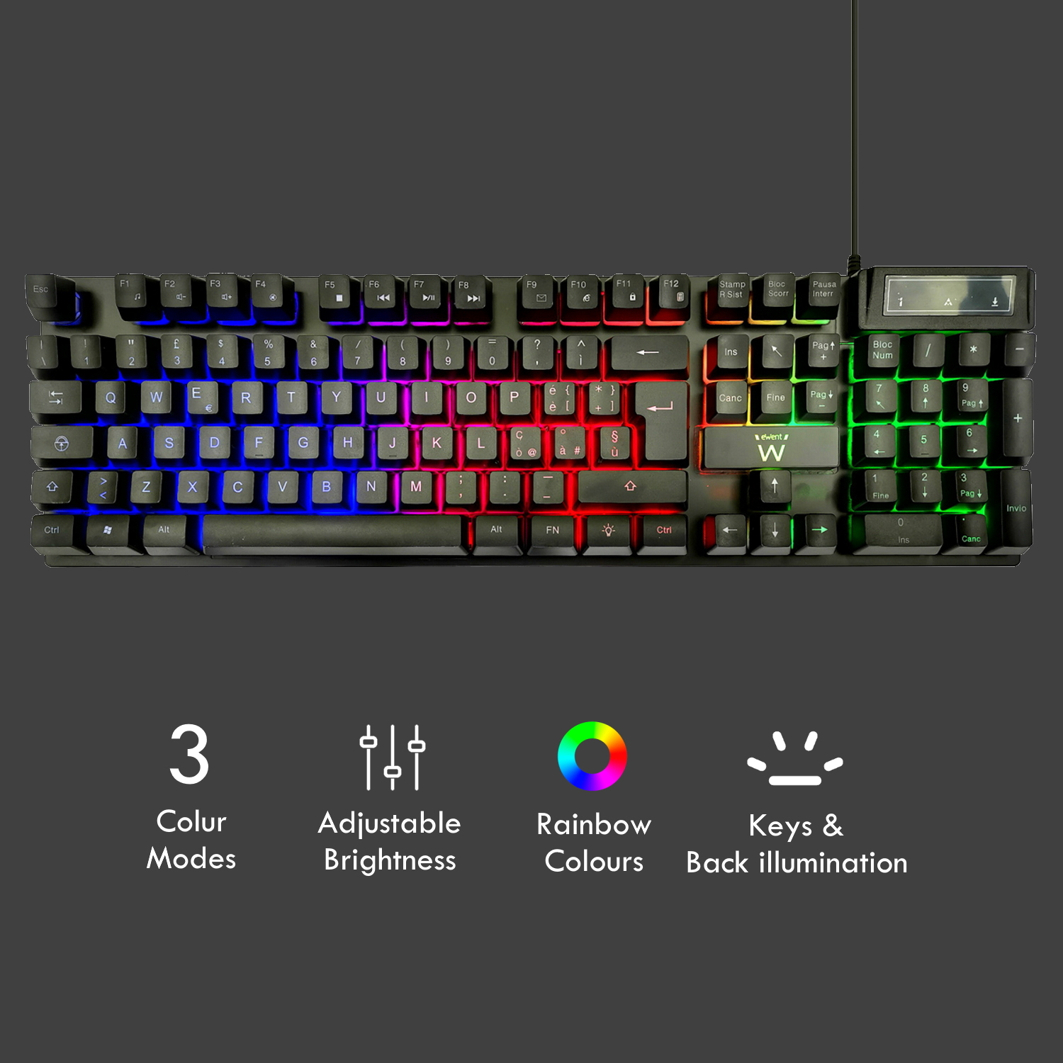 Ewent PL3200 keyboard Mouse included Gaming USB QWERTY Italian Black – image 6