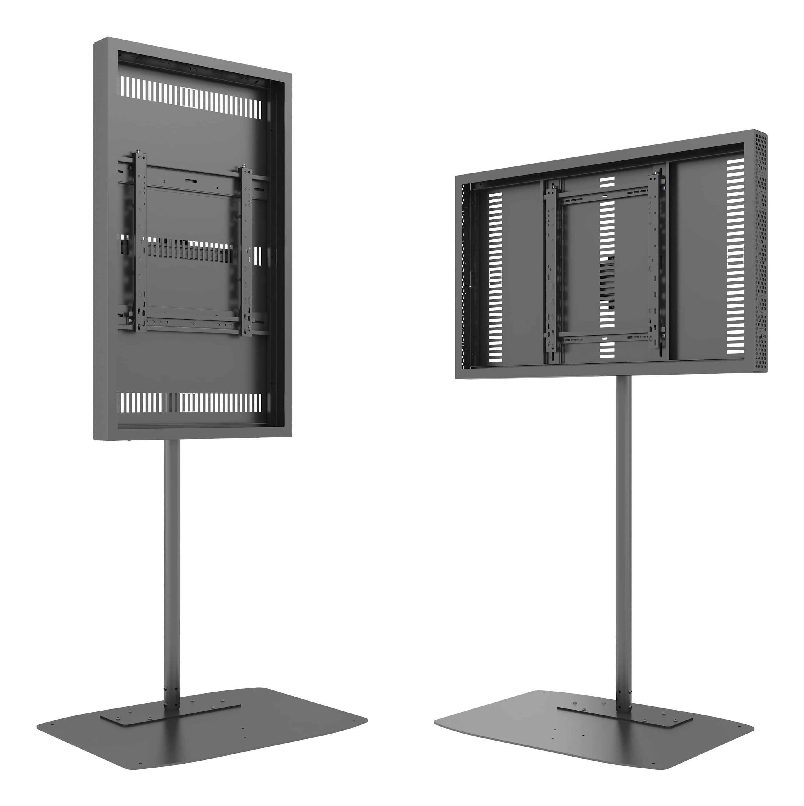 صورة حامل أرضي Multibrackets M Pro Series 49" بعمود واحد - فولاذ أسود