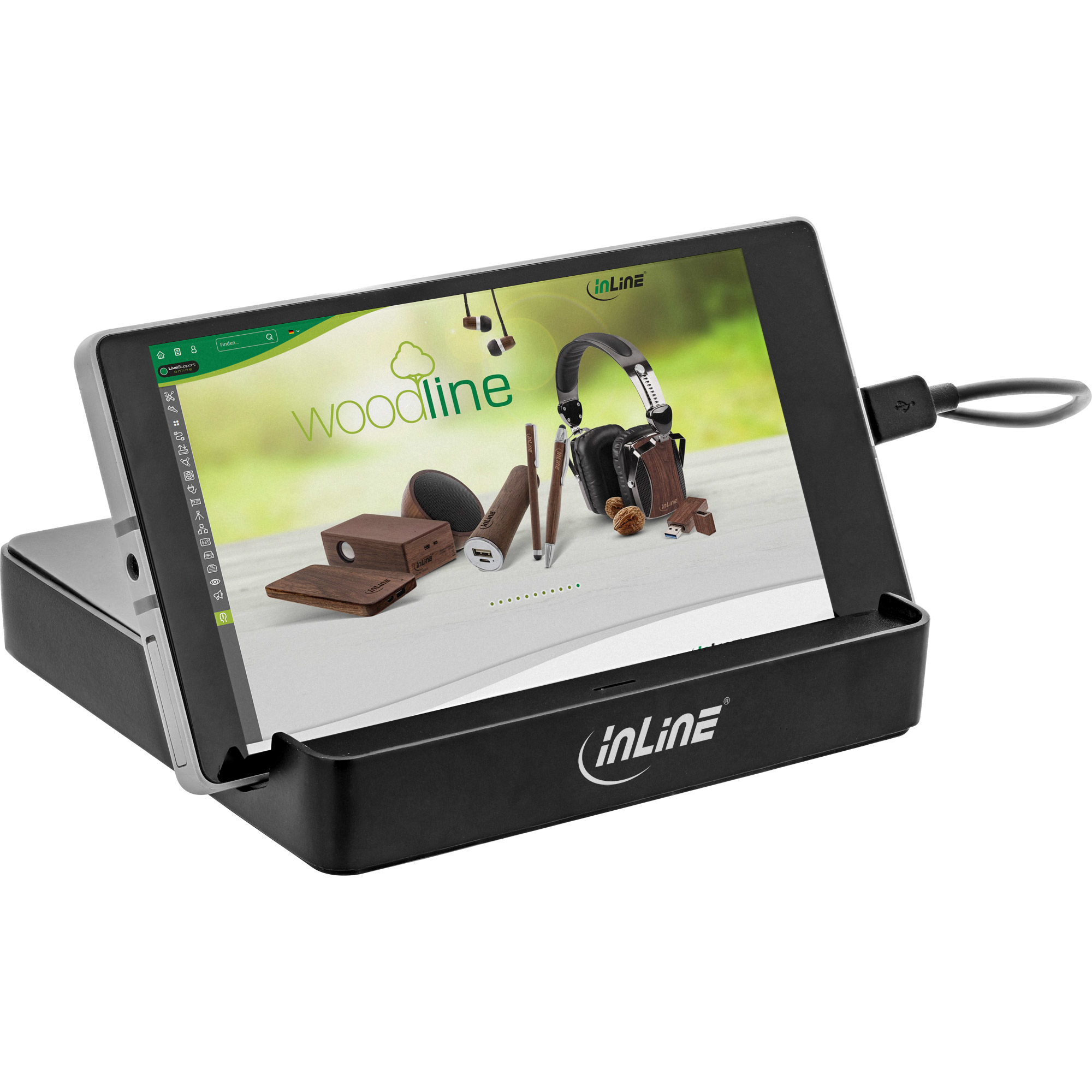 InLine USB Mini Docking Station with USB Type C PD, tablet stand, USB 3.0, HDMI – image 7
