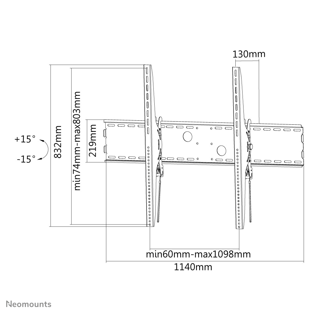Neomounts LFD-W2000 TV mount wall 60-100" - tiltable – image 7