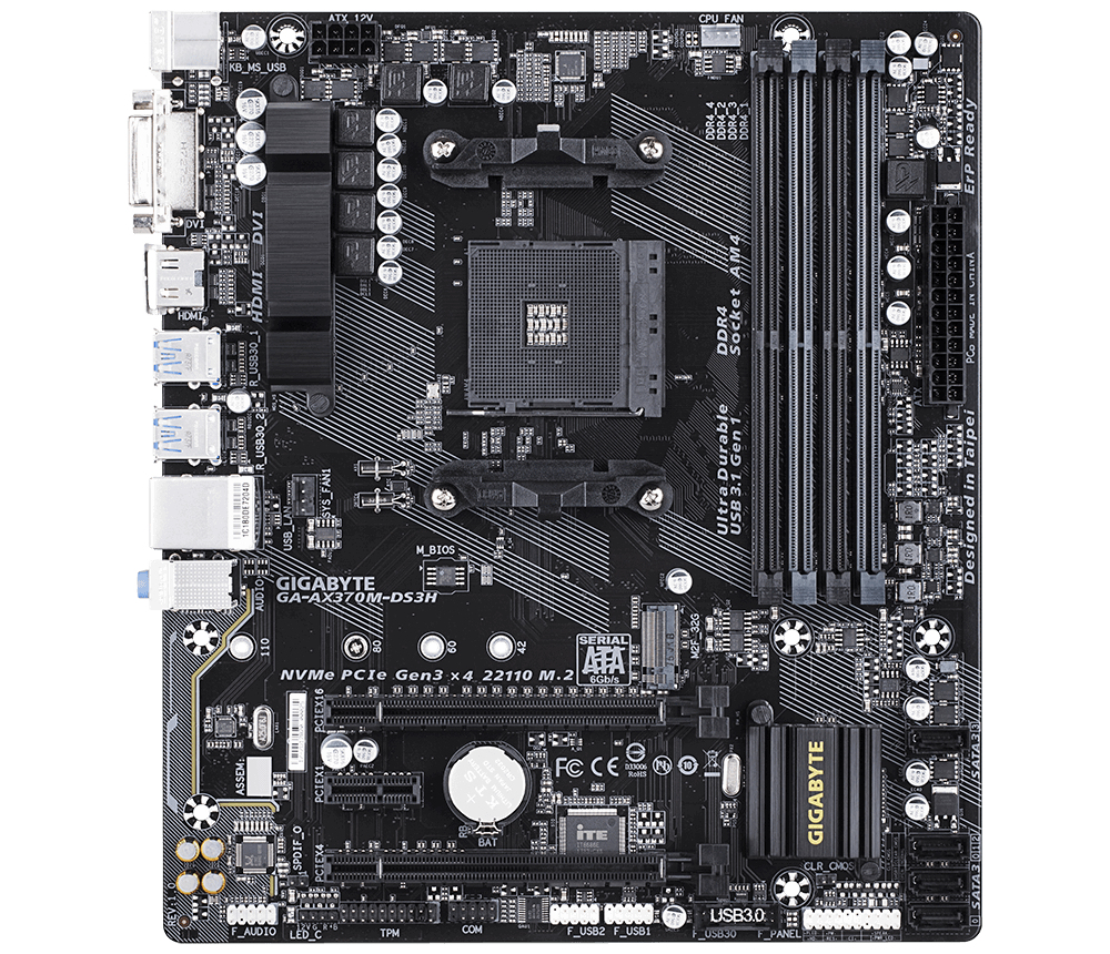 GIGABYTE GA-AX370M-DS3H motherboard AMD X370 Socket AM4 micro ATX – image 3