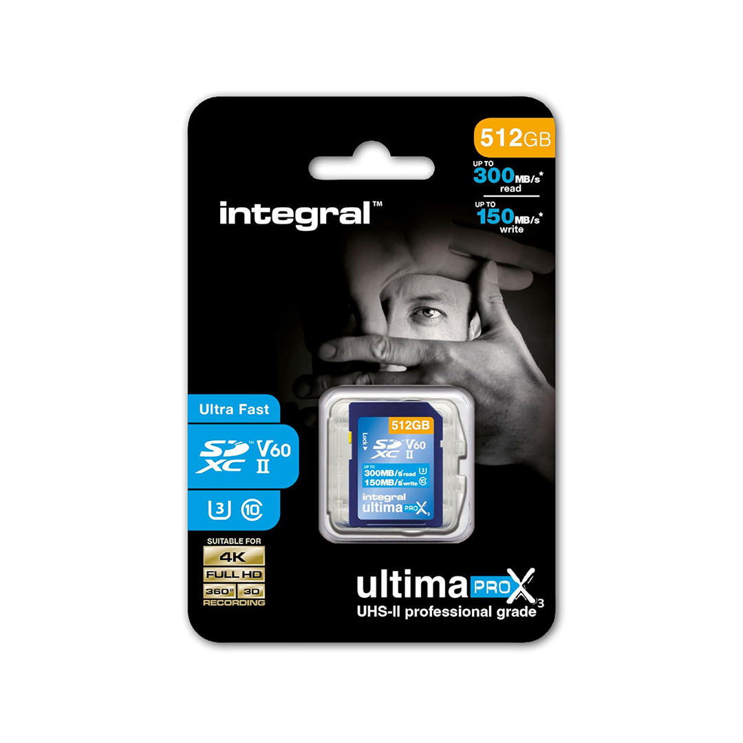 Integral 512GB SDXC UHS-II U3 CL10 V60 UP TO R-300 W-150 MBS – image 1