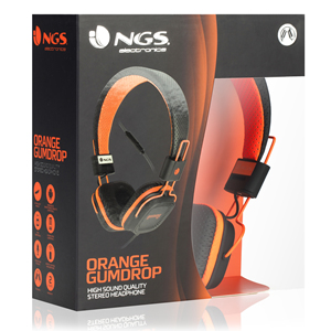 NGS GUMDROPORANGE headphones/headset Wired Head-band Stage/Studio Black, Orange – image 6