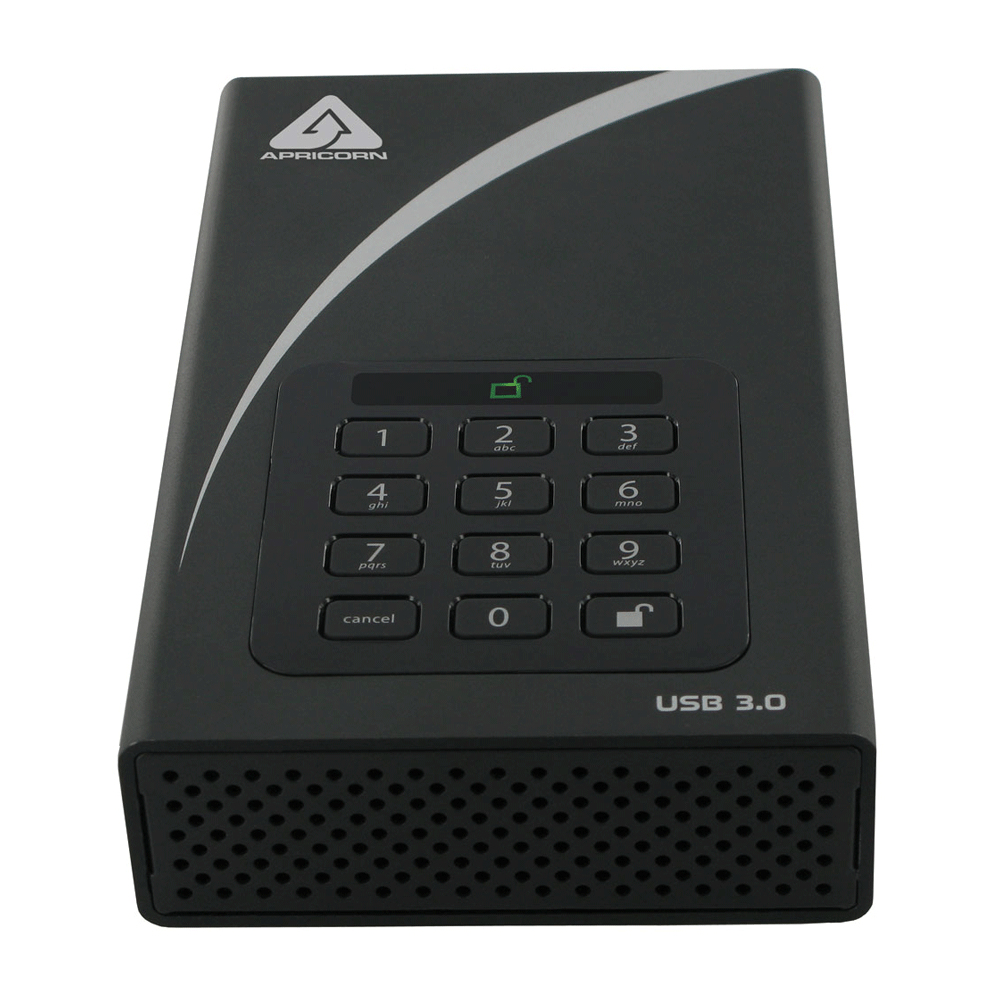 Origin Storage FIPS validated 4TB Aegis Padlock DT Secure USB 3.0 256-bit AES hdwr encryption image 1