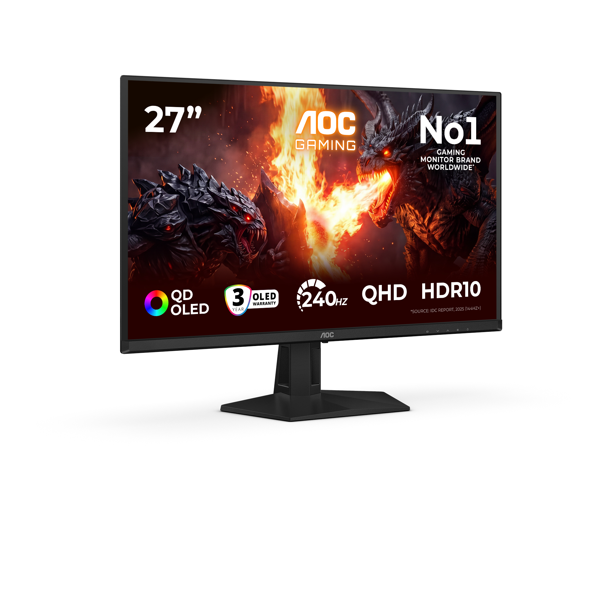 AOC G4 Q27G41ZDF computer monitor 67.3 cm (26.5″) 2560 x 1440 pixels Quad HD QD-OLED Black, Red image 2