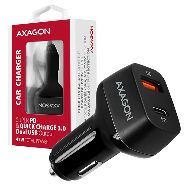 Axagon PWC-PDQ mobile device charger Smartphone, Tablet Black Cigar lighter Fast charging Auto – image 4