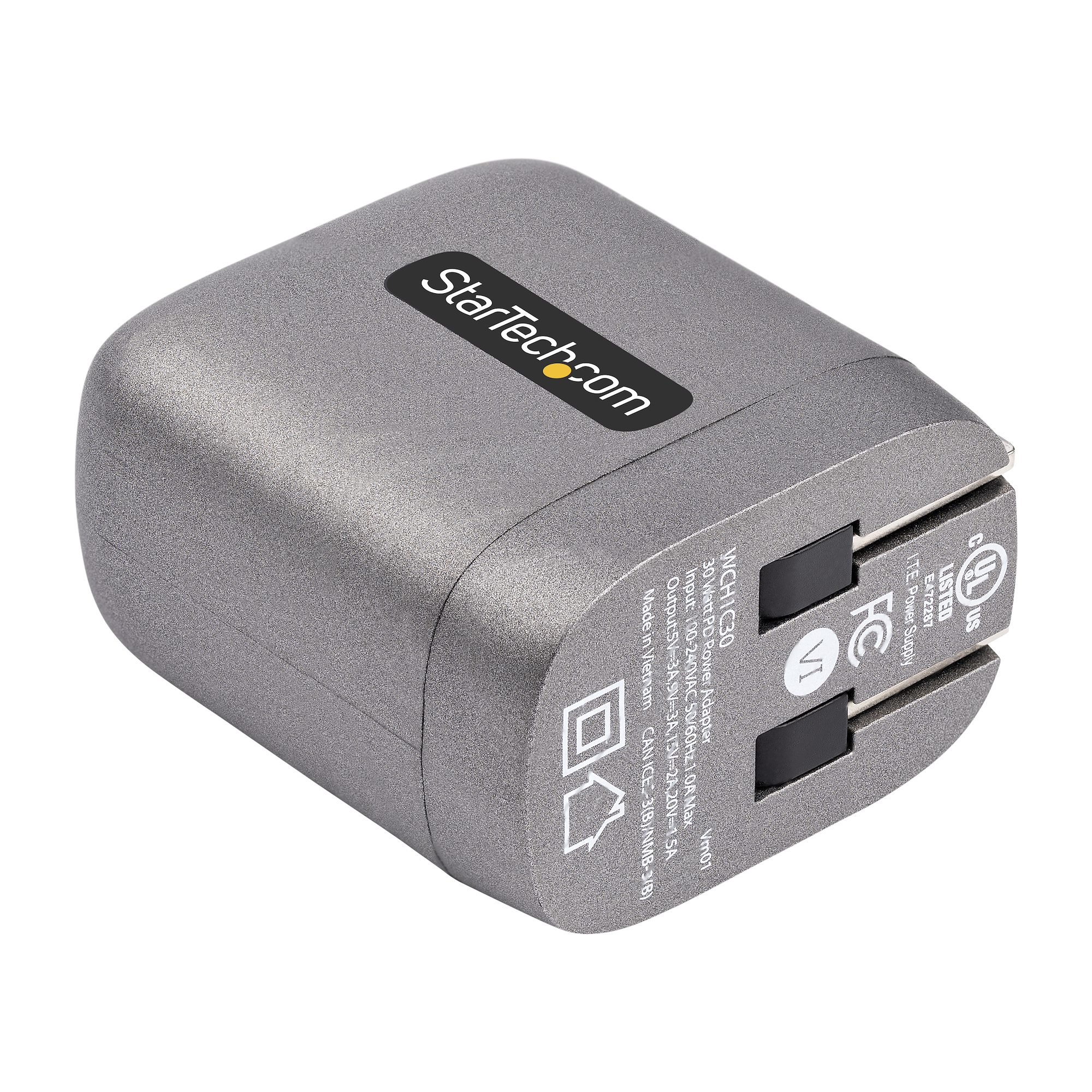 StarTech.com 30W USB-C Wall Charger - Portable GaN Charger w/ Power Delivery - 6ft Cable - USB C Power Adapter w/ Fast Charging - USB Type C Wall Charger, USB-C – image 3