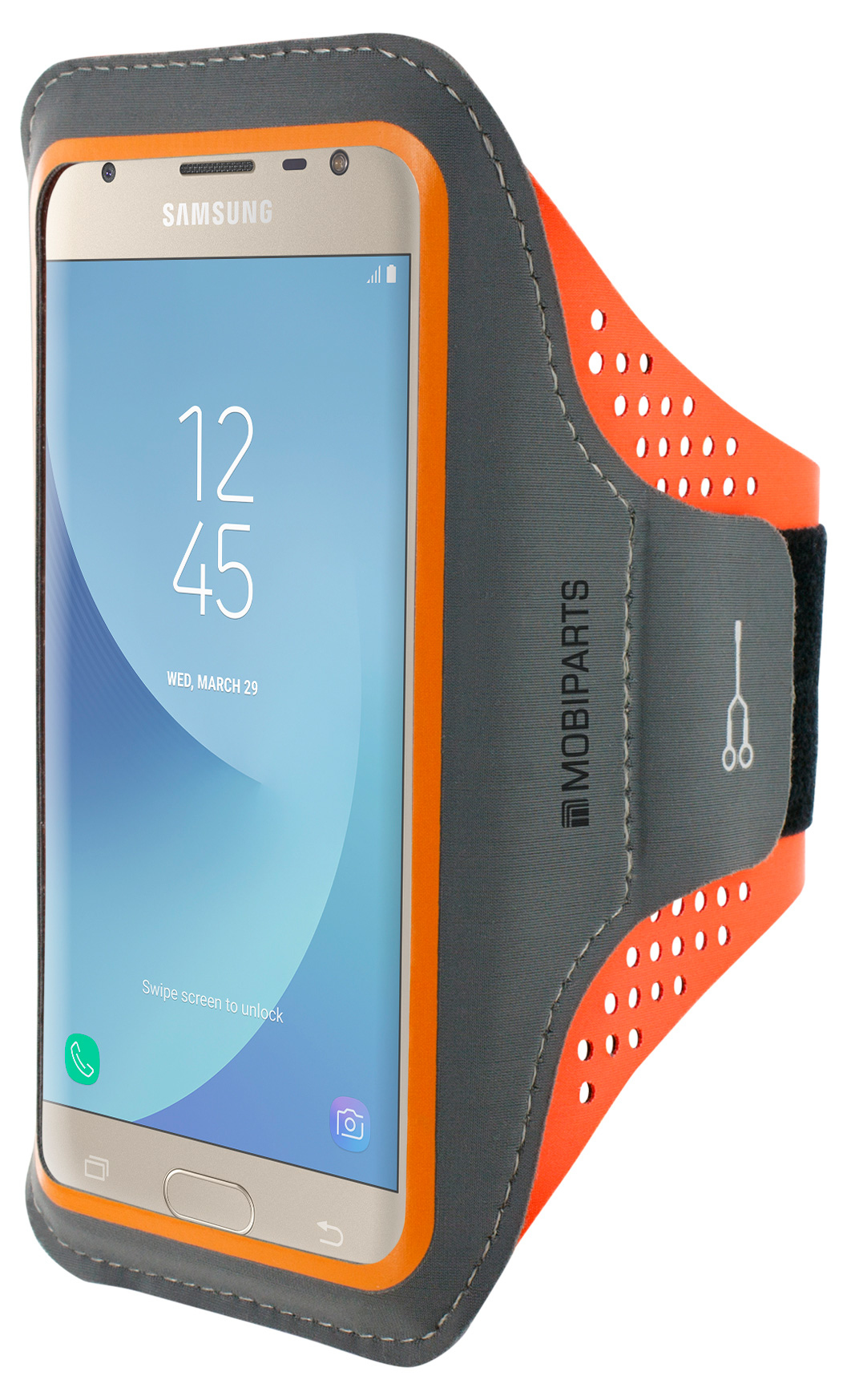 Mobiparts Comfort Fit Sport Armband Samsung Galaxy J3 (2017) Neon Orange – image 1