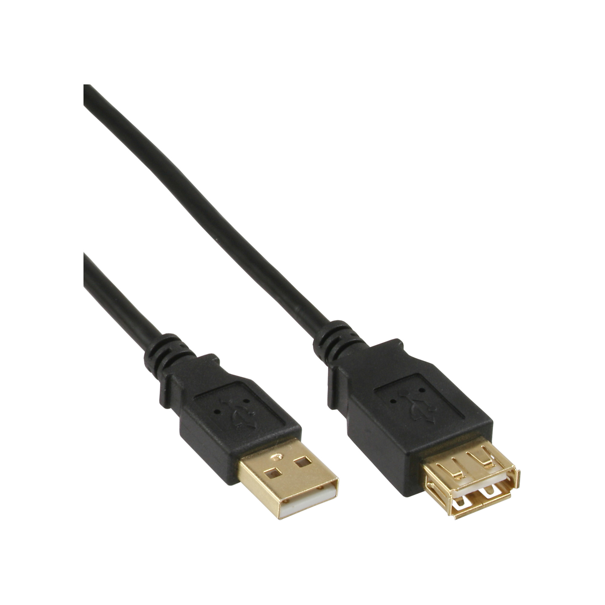 InLine Cavo USB 2.0 A maschio / A femmina prolunga dorato nero 10m