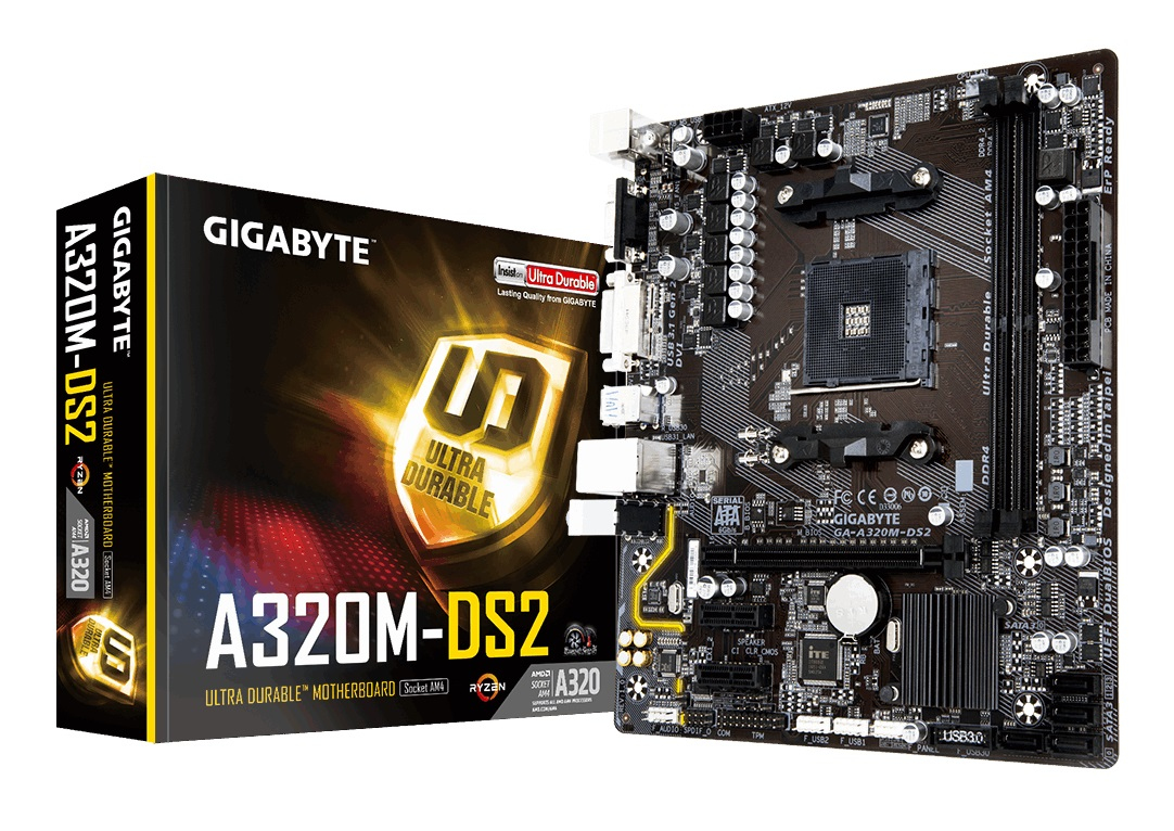 GIGABYTE GA-A320M-DS2 motherboard AMD A320 Socket AM4 micro ATX