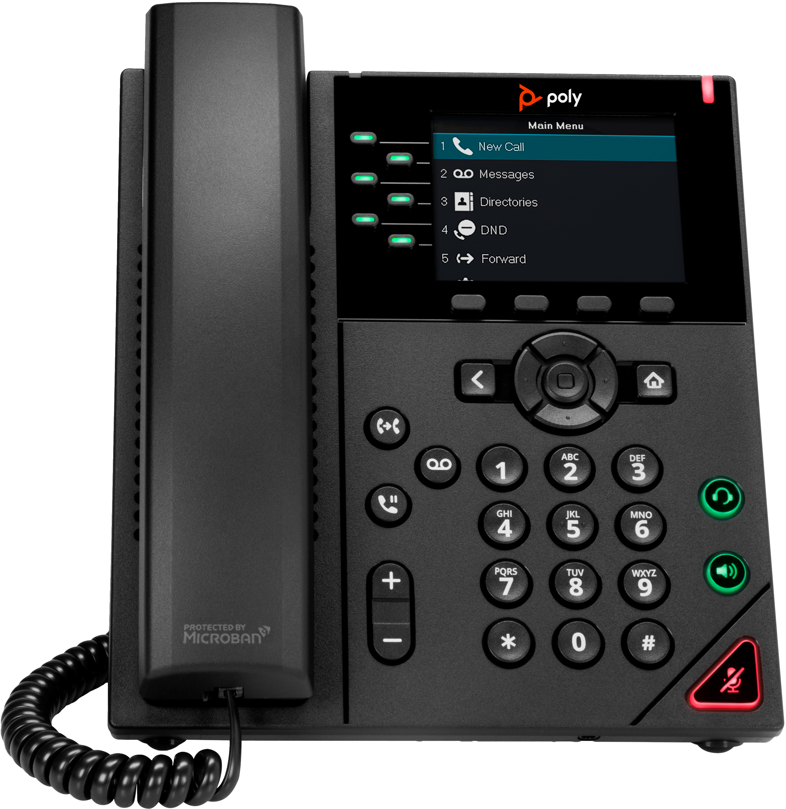 POLY Téléphone IP VVX 350 à 6 lignes et compatible PoE