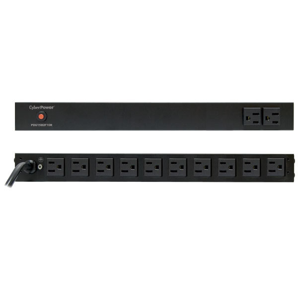 CyberPower PDU15B2F10R power distribution unit (PDU) 12 AC outlet(s) 1U Black – image 2