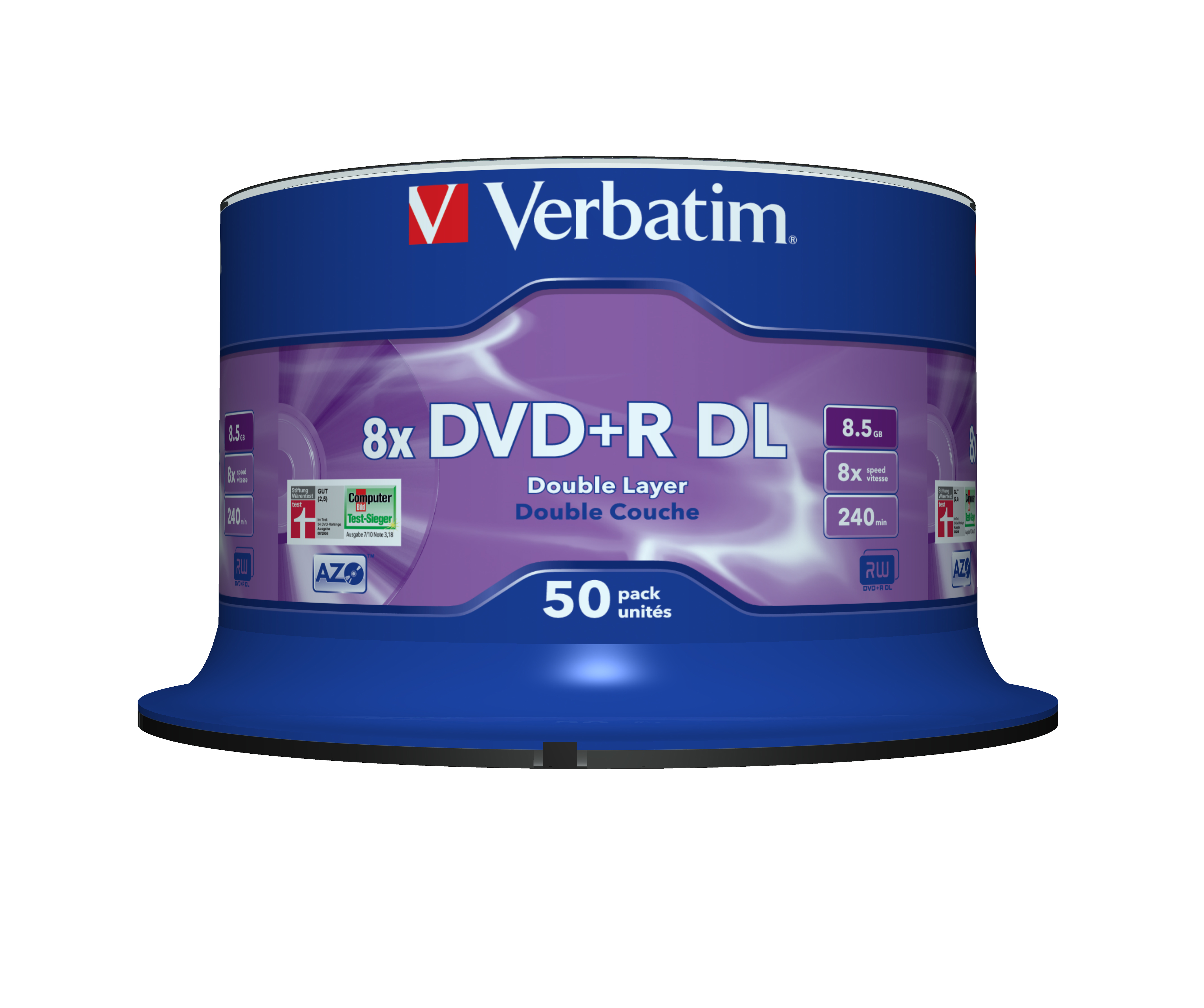 Verbatim DVD+R Double Layer 8x Matt Silver 50pk Spindle 8,5 GB DVD+R DL 50 styck