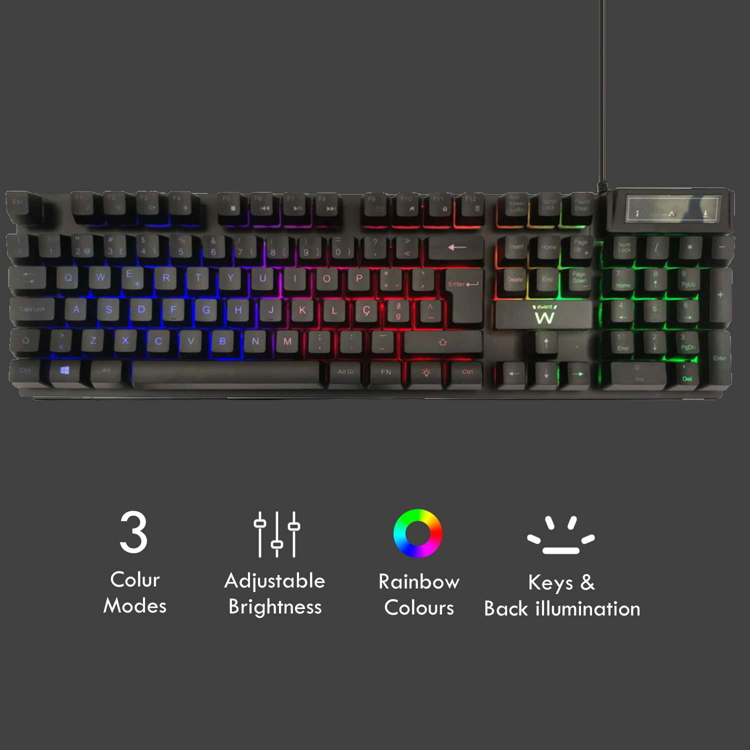 Ewent PL3202 keyboard Mouse included Gaming USB QWERTY Portuguese Black – image 3