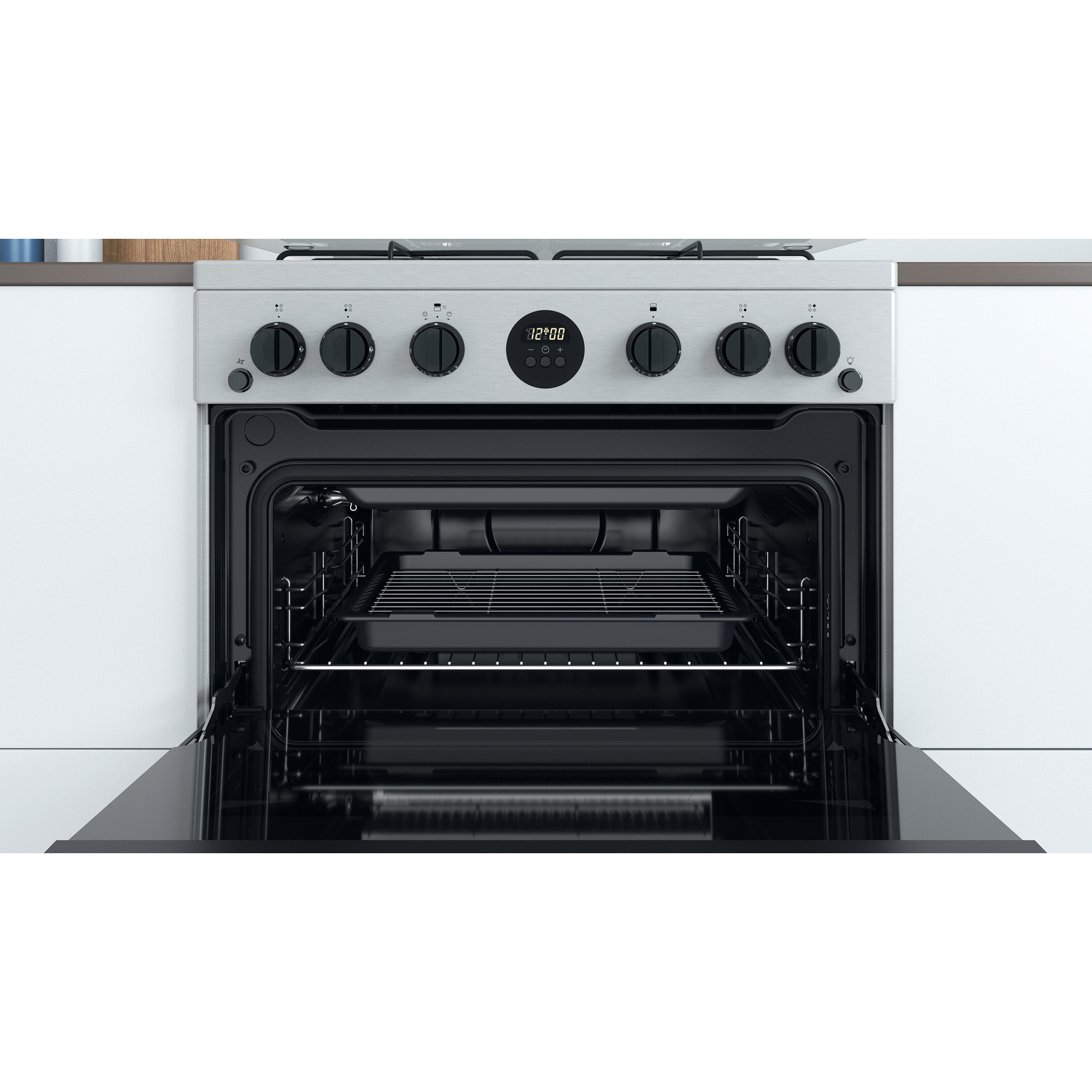 Indesit ID67G0MCX/UK cooker Freestanding cooker Gas Silver – image 5
