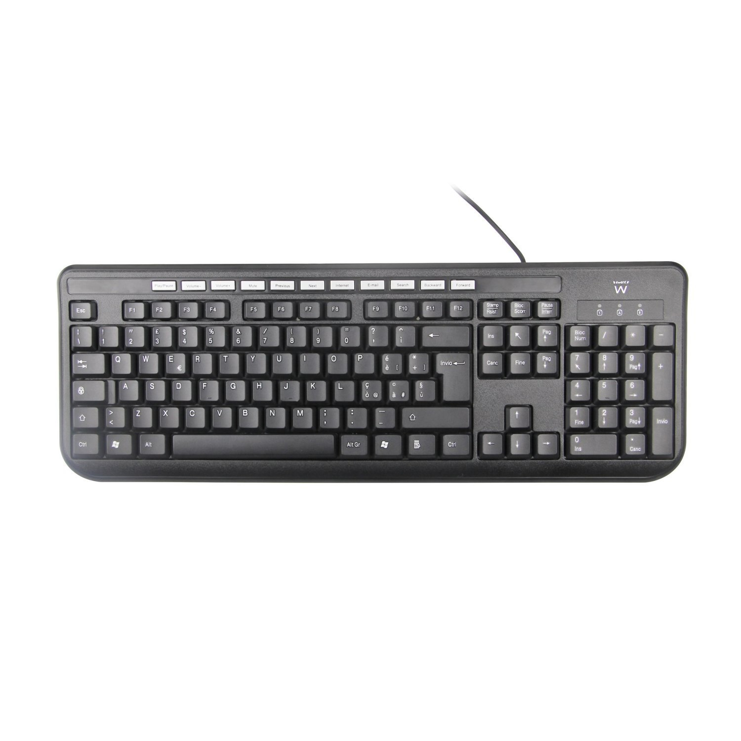 Ewent EW3122 keyboard Universal USB Italian Black