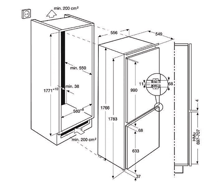 Electrolux ENG2914AOW fridge-freezer Built-in – image 2