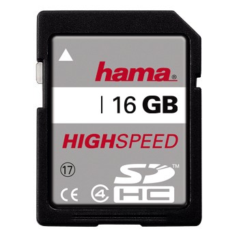 Hama HighSpeed SDHC Card 16 GB, Class 4