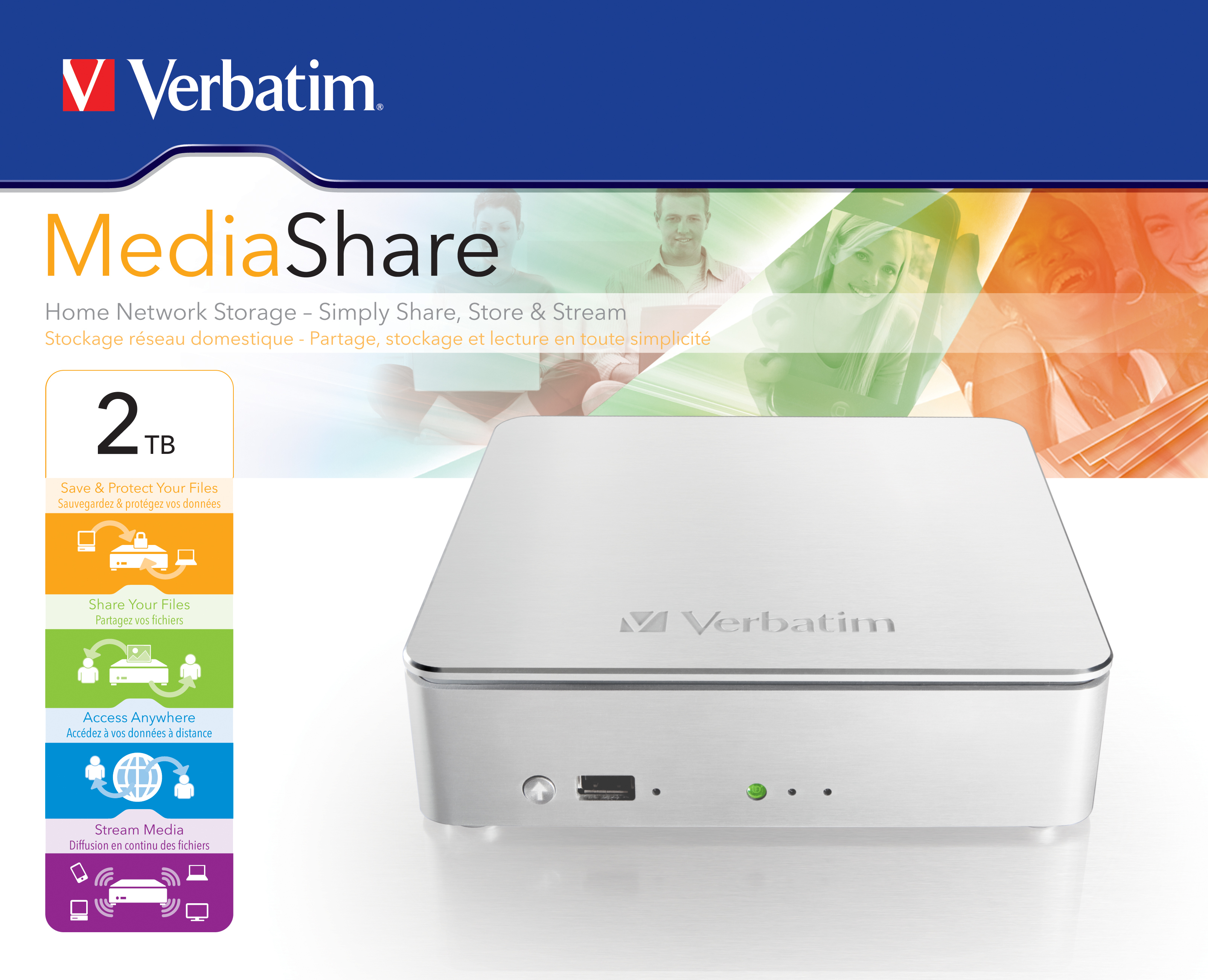 Verbatim MediaShare external hard drive 2 TB USB 2.0 Silver image 3
