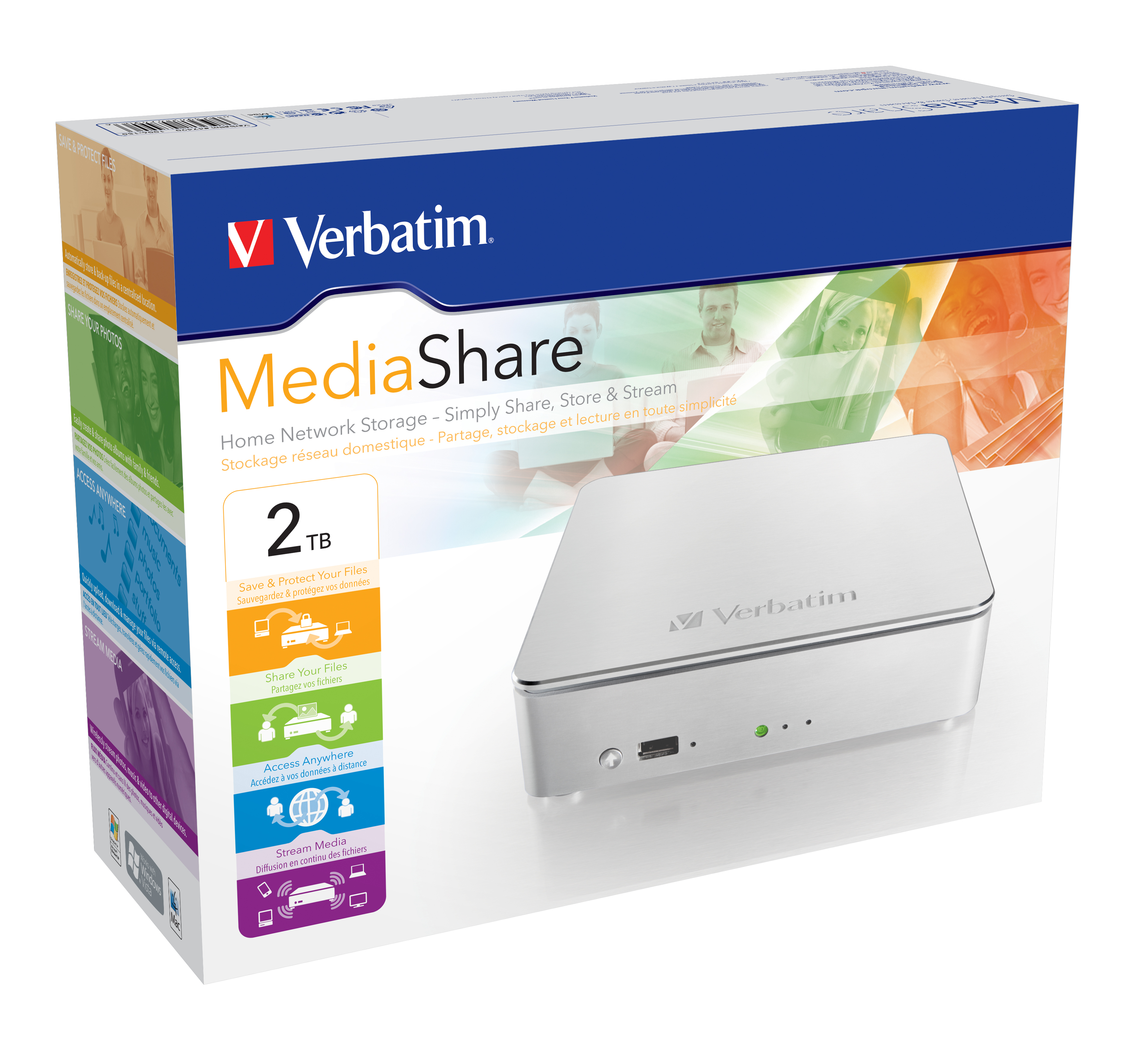 Verbatim MediaShare external hard drive 2 TB USB 2.0 Silver image 2