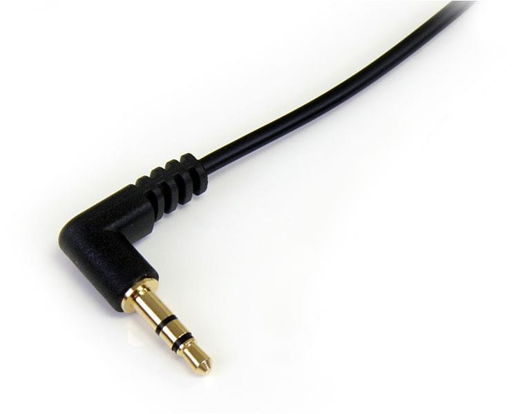 Resim StarTech.com MU6MMSRA 1.8m Siyah 3.5mm Stereo Ses Kablosu - Erkekten Açılı Erkeğe