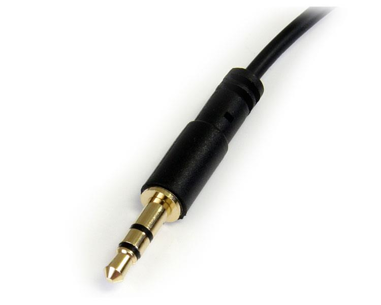 Resim StarTech.com MU6MMSRA 1.8m Siyah 3.5mm Stereo Ses Kablosu - Erkekten Açılı Erkeğe