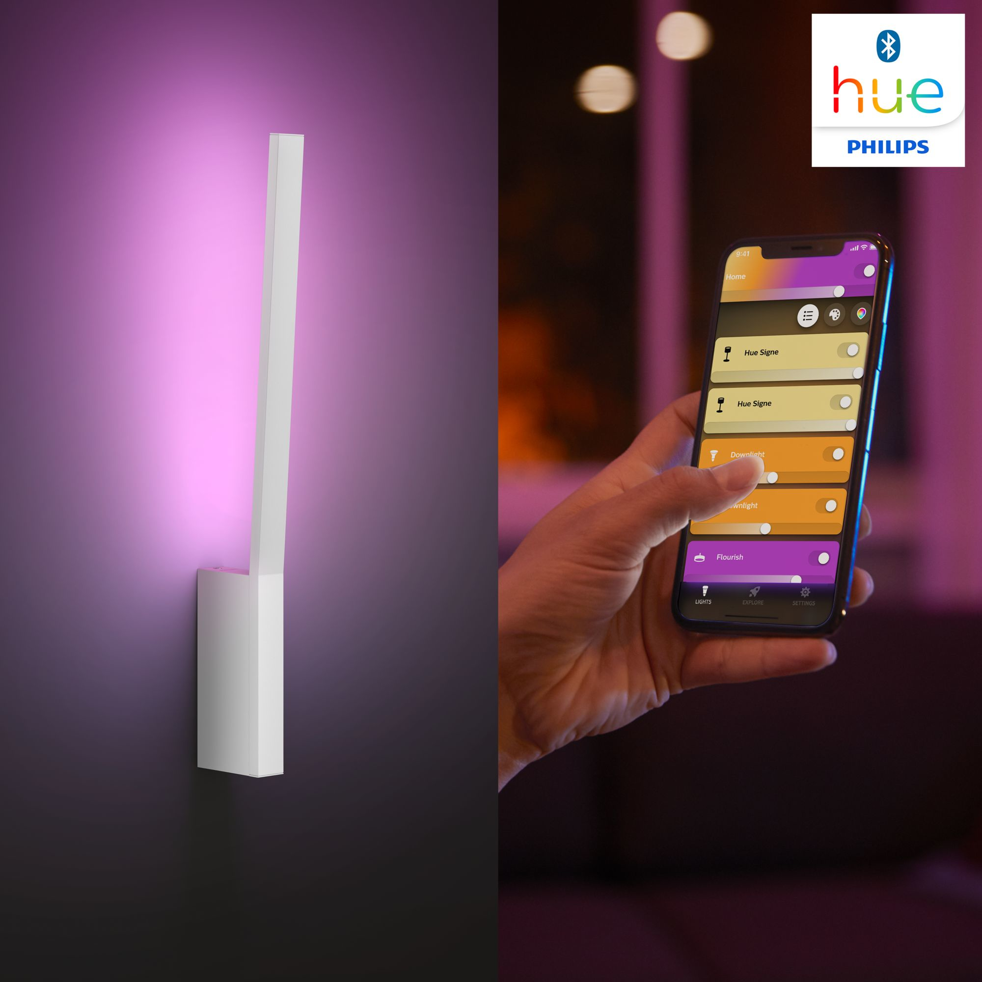 Philips by Signify Philips Hue White and colour ambience Liane wall light – image 7