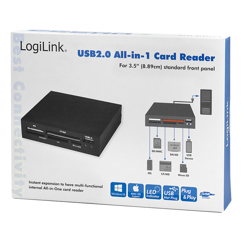 LogiLink CR0012 card reader USB 2.0 Internal Black – image 6